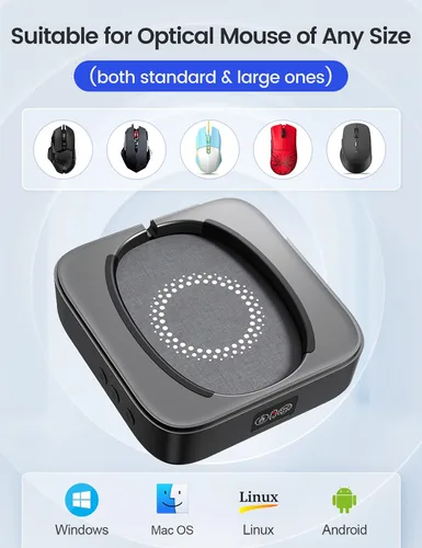Vista 5 de Ratón Jiggler indetectable, sin necesidad de alinear el cursor, dispositivo móvil de ratón con intervalo ajustable y pantalla, agitador automático