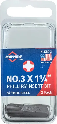 Vista 5 de Mayhew Tools 18748-2 Phillips Broca de inserción de vástago de 5/16 pulgadas, n.º 1 x 1.25 pulgadas, paquete de 2