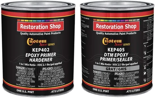 Vista 7 de Custom Shop - Imprimación/sellador epoxi negro de 2.1 COV (kit de galones) anticorrosivo DTM de alto rendimiento para uso automotriz e industrial.