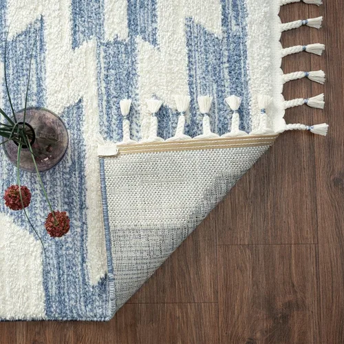Vista 9 de LUXE WEAVERS Ibiza Collection 8068 - Alfombra geométrica suroeste, color azul, 5 x 7