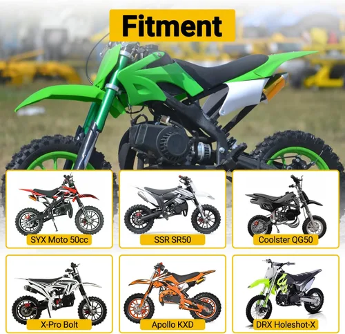 Vista 5 de HIAORS Arrancador de retroceso de aleación compatible con SYX Moto 50cc Moto de tierra 47cc 49cc 2 tiempos SSR SX50 Apollo Coolster QG-50 Xpro