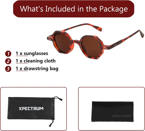 Vista 5 de Xpectrum Small Retro Hippie Round Sunglasses for Men Women Vintage Circle Sun Glasses