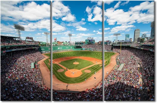 Vista 19 de TUMOVO Arte de pared en lienzo para estadio deportivo, arte de pared de campo Wrigley en Chicago, pinturas de Chicago, impresiones sobre lienzo
