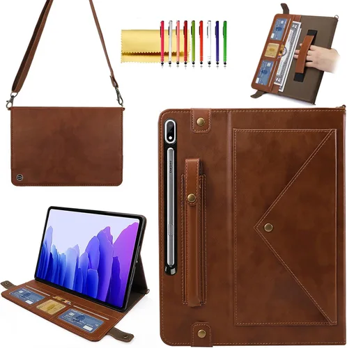 Vista 66 de Bolso Funda para Samsung Galaxy Tab S10 FE/S9 FE 10.9"/S9/S8/S7 11", Techcircle Folio con Soporte Cruzado, Billetera con Ranura para Lápiz S Pen