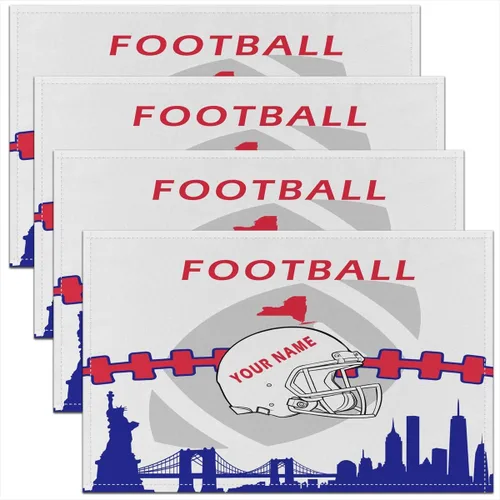Vista 6 de Erosebridal Juego de 4 manteles individuales personalizados de fútbol de 12 x 18 pulgadas, manteles individuales para adultos, manteles individuales