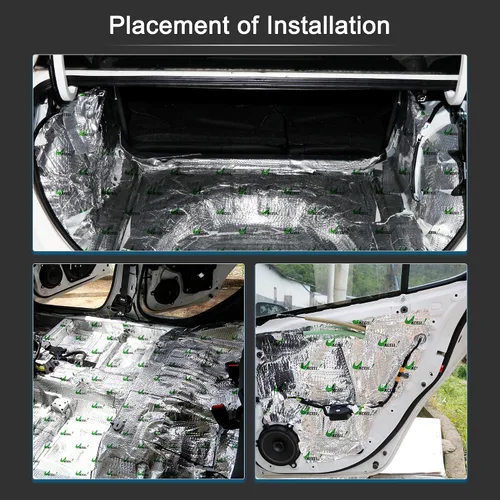 Vista 4 de uxcell 2 unids 80mil 5sqft coche amortiguador de sonido aislamiento térmico almohadilla butilo amortiguamiento autoadhesivo