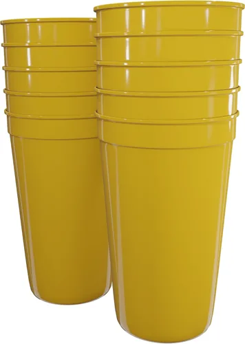 Vista 34 de PartyPrints Paquete de 100 vasos pequeños de plástico en blanco reutilizables de 10 a 12 onzas, vasos de estadio a granel, sin BPA, aptos
