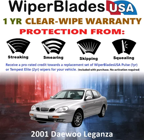 Vista 2 de Juego de limpiaparabrisas de haz para Daewoo Leganza 2001 - Juego de limpiaparabrisas dorado de EE. UU