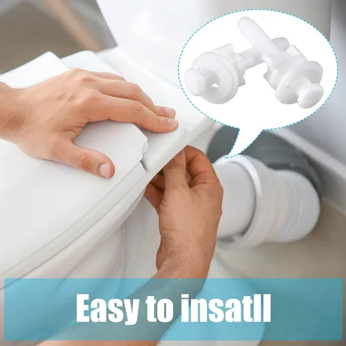 Vista 6 de Jetec Kit de 8 piezas de repuesto para tornillos de asiento de inodoro, tornillos de plástico con tuercas y arandelas de plástico, kit de piezas