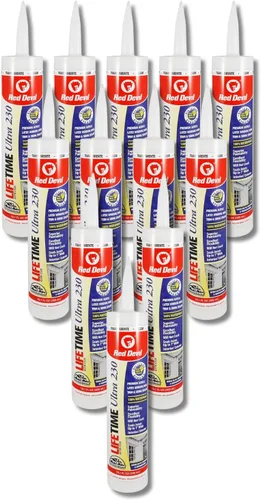 Vista 13 de Red Devil 077020 Lifetime Sellador de látex acrílico elastomérico ultra premium, 10.1 onzas, almendra, paquete de 1