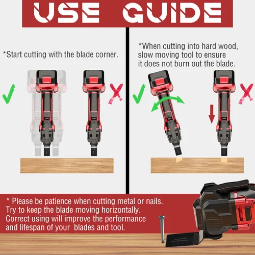 Vista 5 de Adust Juego de 50 cuchillas multiherramienta de madera, cuchillas de sierra oscilantes, para Dewalt Tools, Ryobi Bosch Ridgid Milwaukee Rockwell
