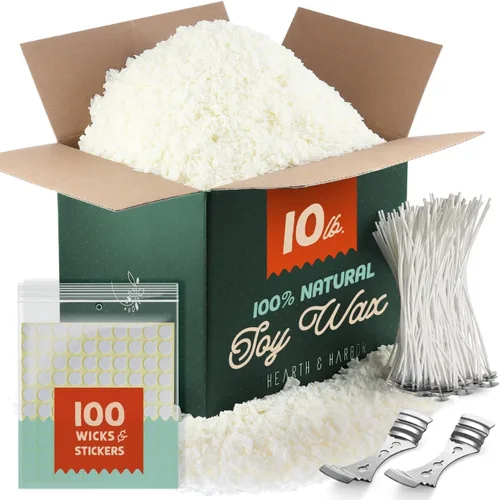 Vista 10 de Hearth & Harbor Cera de Vela de Soja Orgánica para Hacer Velas, 2 Libras de Suministros para Hacer Velas Naturales, Sin Cera de Abeja, Sin Parafina