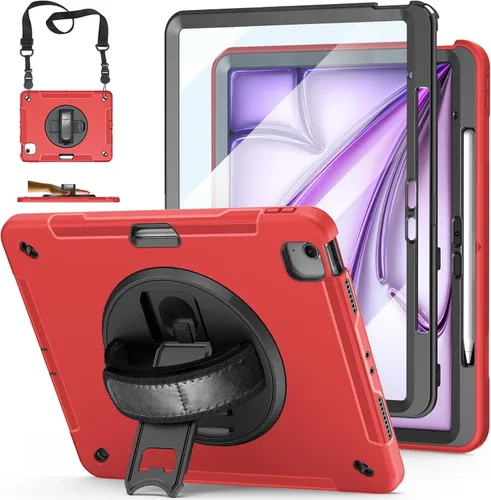 Vista 29 de Funda para iPad Pro 11 M5 2025/M4 2024: Funda protectora para iPad Pro de 11 pulgadas 5ª generación con protector de pantalla, soporte, asa y correa