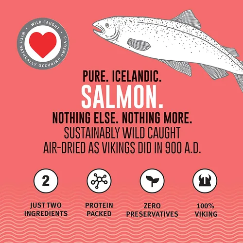 Vista 5 de Icelandic+ Mini Fish Chips: Salmón 9oz – Golosinas para perros, para entrenamiento y perros pequeños, 2 ingredientes secos al aire crujientes