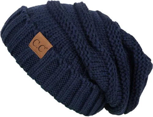 Vista 220 de Funky Junque Gorro de moda de punto trenzado de talla extragrande, grueso, abrigado, suave y holgado