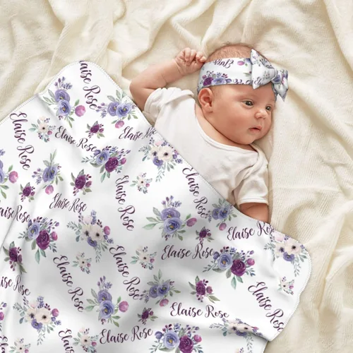 Vista 4 de Mantas de bebé personalizadas: diseños personalizados para niñas y niños, regalos perfectos