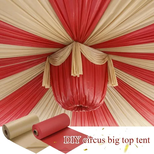 Vista 3 de Moukeren Mantel de circo de 40 x 100 pulgadas, rollo de mantel de carnaval para decoración de cumpleaños, mantel con temática de circo para cortinas