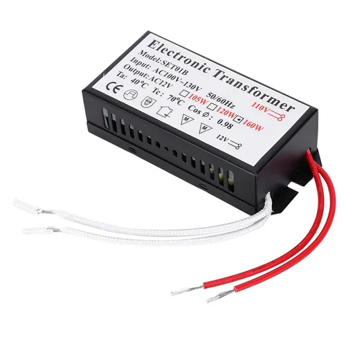 Vista 5 de Transformador electrónico de 75 W, 160 W, 120 V, transformador de luz halógena, 110 V a 12 V, convertidor de voltaje para controlador de fuente