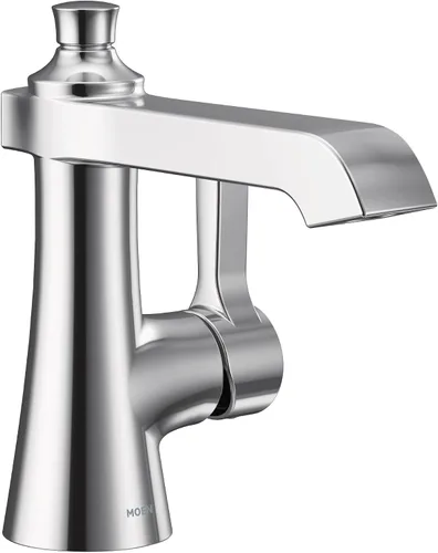 Vista 12 de Moen Grifo de baño Flara de oro cepillado con un solo orificio con ensamblaje de drenaje, S6981BG