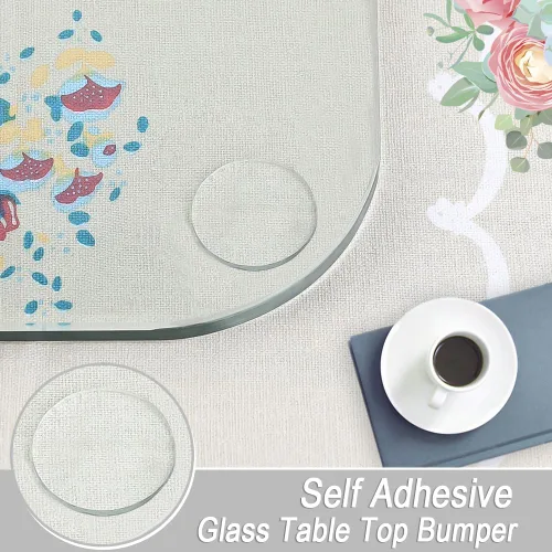 Vista 2 de Protector de mesa de vidrio autoadhesivo suave de tamaño extremadamente grande, transparente, antideslizante y anti rayones para mesa de vidrio