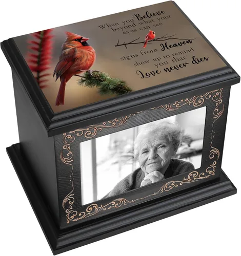 Vista 9 de Urnas de cremación para cenizas humanas de adultos, masculinas o femeninas, urnas conmemorativas funerarias para cenizas con marco para fotos, caja