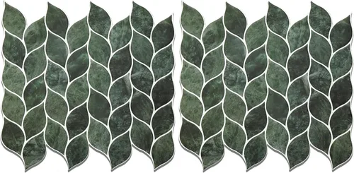 Vista 12 de Tilingview 10 piezas de azulejos de vinilo con diseño de hojas para despegar y pegar para salpicadero de cocina, azulejos autoadhesivos premium