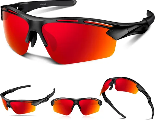 Vista 21 de Lentes de sol polarizados deportivos para hombres y mujeres, protección UV400 para correr, ciclismo, pesca, senderismo, TR90