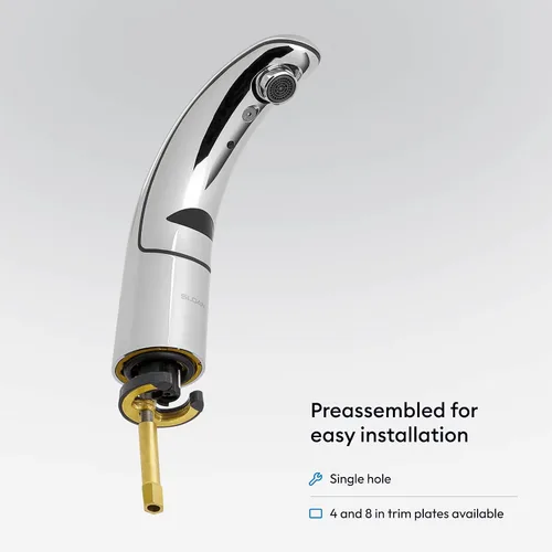 Vista 6 de Sloan Optima EAF-150-ISM 3335177 - Grifo sin contacto activado por sensor de grado comercial con accesorios de montaje, 0.5 GPM, montado