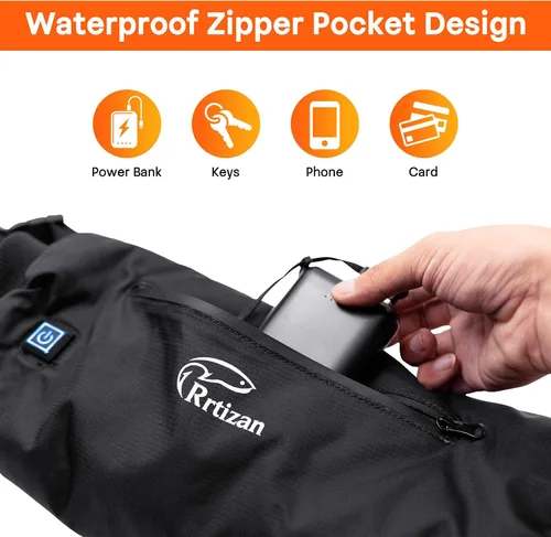 Vista 3 de Bolsa de calentador de manos con banco de energía de 10.000 mAh, bolsa de calentador de manos con 3 niveles de calentamiento, ideal para fútbol