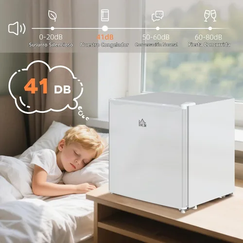 Vista 6 de HOMCOM - Congelador mini de mostrador, congelador vertical compacto de 1.1 pies cúbicos con estantes removibles, puerta reversible para el hogar