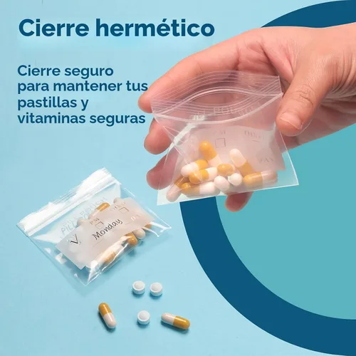 Vista 5 de 125 Paquetes de Bolsas Resistentes para Pastillas de 6 Mil Sin BPA, Bolsa para Pastillas de 3 x 2.75 Pulgadas con Etiqueta Escribible, Sello