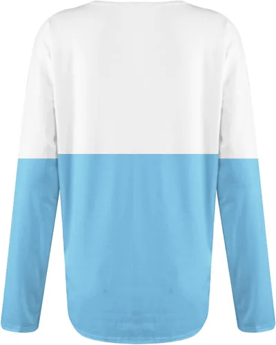 Vista 2 de Going Out Tops for Women Long Sleeve V Neck Pullover Tops Printing Quarter Zipper Outfit Lightweight T Shirts