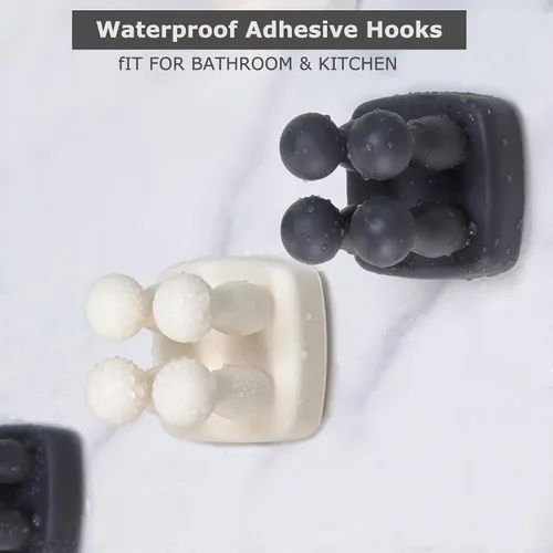 Vista 5 de Soporte de silicona para cepillos de dientes, gancho multifunción, impermeable, autoadhesivo, para cepillo de dientes, soporte para enchufe de pared