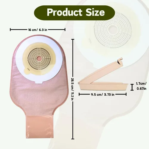 Vista 9 de 20PCS One-Piece Colostomy Bags, Ostomy Bag Ostomy Supplies for 15–60mm Cut-to-Fit Stoma, Drainable Ostomy Pouches with Clamp Closure & Carbon Filter