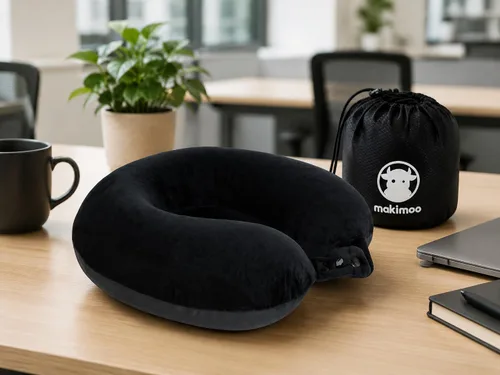 Vista 8 de Almohada de viaje para el cuello, almohada superior de espuma viscoelástica para soporte de cabeza, ideal para aviones, automóviles y reclinables