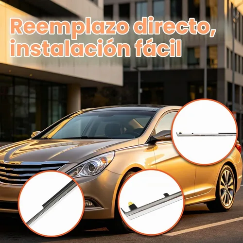 Vista 6 de labwork Reemplazo de moldura cromada del lado del pasajero delantero derecho para Hyundai Sonata 2011 2012 2013 2014