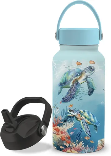 Vista 10 de Botella de agua de contabilidad de 25 onzas con tapa de popote y tapa de bebida directa, botellas de agua de acero inoxidable contables, botella