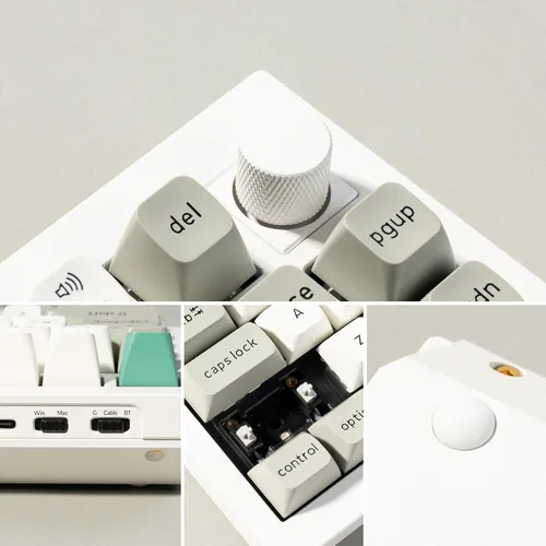Vista 6 de Keychron Q1 Max RGB QMKVIA Teclado mecánico personalizado, perilla programable de metal completo de 2.4 GHzBluetoothTeclado con cable