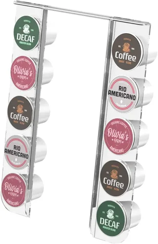 Vista 3 de GALVANOX Organizador acrílico para tazas K – Se adapta a Keurig K-Mini/K Mini-Plus (solamente), soporte para cápsulas de ahorro de espacio