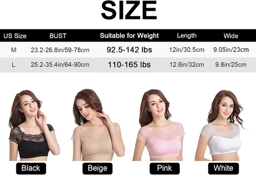 Vista 5 de DRESHOW Bralette de encaje sin mangas, brasier sin aros para mujeres y Paquete de 1: rosa