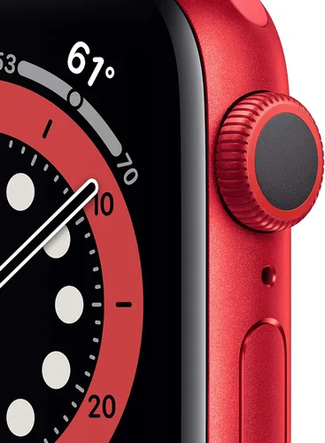 Vista 2 de Apple Watch Series 6 (GPS, 40mm) - Red Aluminum Case with Red Sport Band (Renewed)