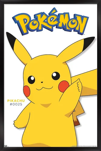 Vista 8 de Trends International Pokémon - Póster de pared de la serie Pikachu Feature Series, 14.72 x 22.37 pulgadas, versión enmarcada de madera de granero