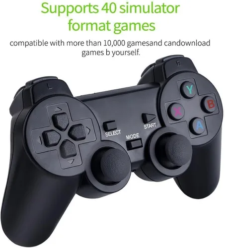 Vista 2 de M8 Wireless Game Console with 20000 Built-in Games, 2.4G Wireless Controllers, HDMI HD Output, Plug and Play TV Video Game System, 64GB Memory, Black