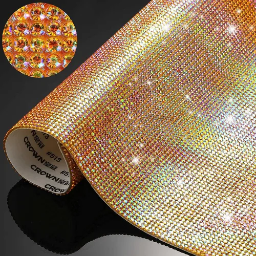 Vista 19 de Outus 12000 Piezas Lámina de Pedrería Brillante Calcomanía de Pedrería DIY para Decoración de Automóvil Calcomanía Autoadhesiva de Gemas de Cristal