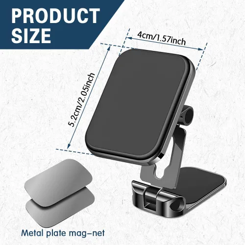 Vista 2 de Soporte para teléfono de coche, soporte para salpicadero de coche, soporte para teléfono celular, rotación de 360 grados, soporte magnético