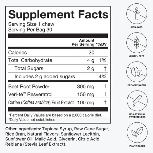 Vista 3 de HumanN SuperBeets Memory + Focus & Turmeric Chews