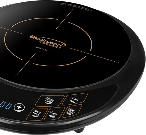 Vista 3 de Brentwood Select TS-391 Placa de inducción eléctrica única, negra, pequeña
