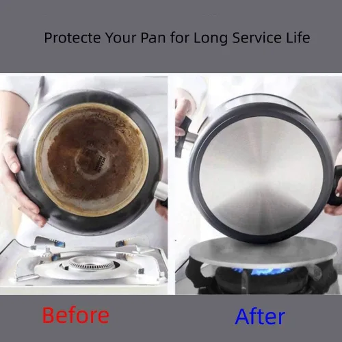 Vista 7 de Zerodis Difusor de calor, 9.4 pulgadas, de acero inoxidable, difusor de inducción de calor, protector de café, leche, utensilios de cocina