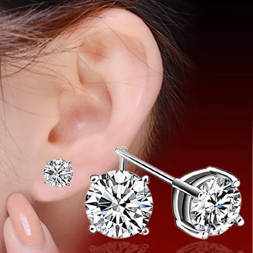 Vista 2 de Aretes de plata de ley 925 con circonita cúbica para mujeres y hombres, juego de aretes de perlas cultivadas en agua dulce natural, hipoalergénicos