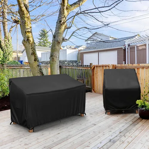 Vista 7 de MR.COVER - Funda para sofá biplaza de patio de 2 plazas, impermeable, resistente para muebles de patio, con ventilación de aire y asas, no se